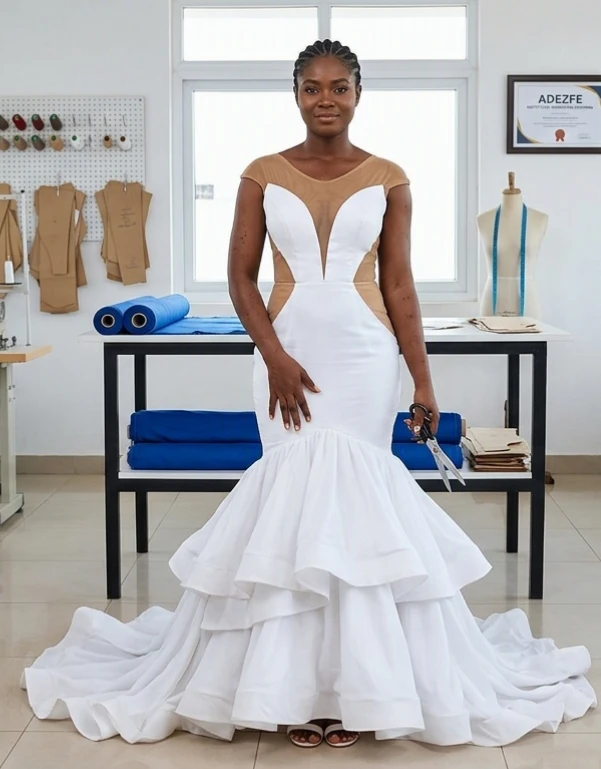Wedding gown designed and constructed at Ade3f3